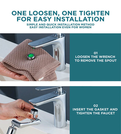 Universal Rotatable Faucet Extender - 1080° Directional