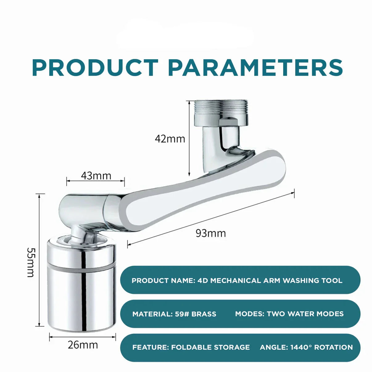 Universal Rotatable Faucet Extender - 1080° Directional