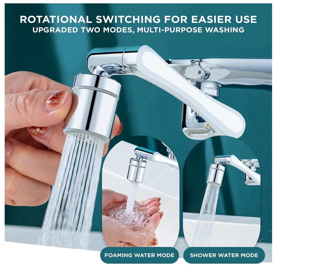 Universal Rotatable Faucet Extender - 1080° Directional
