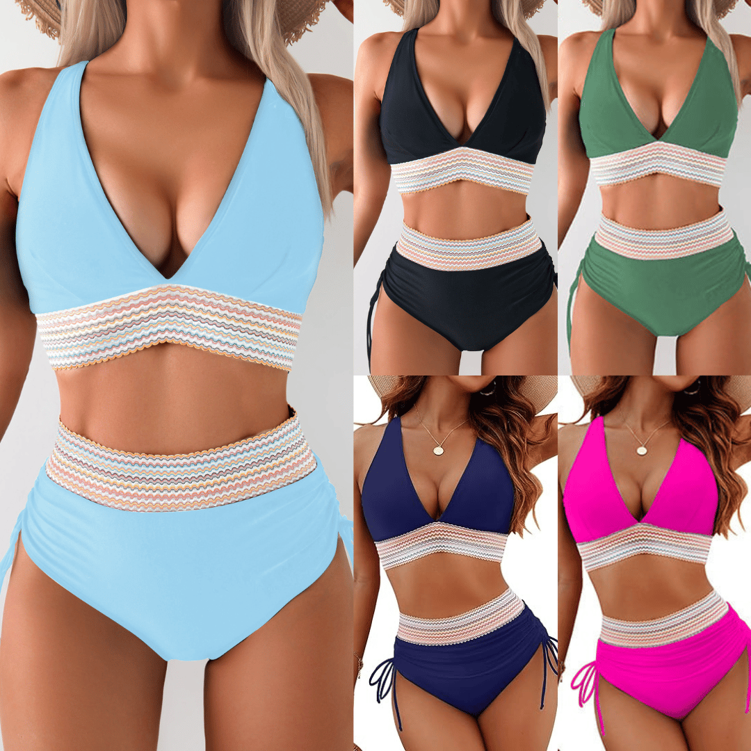 SunChic™ - High Waisted Tummy Control Color Block