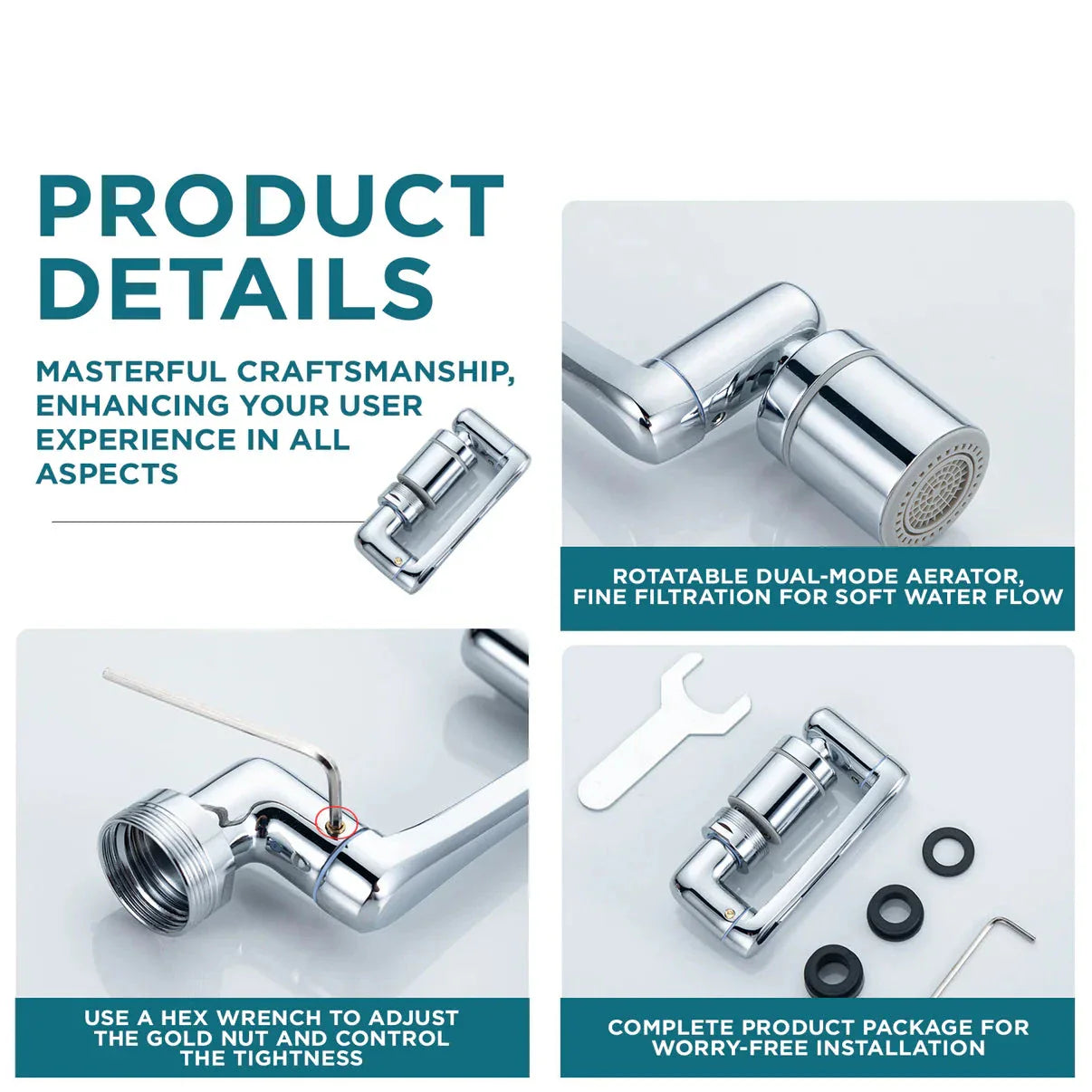 Universal Rotatable Faucet Extender - 1080° Directional