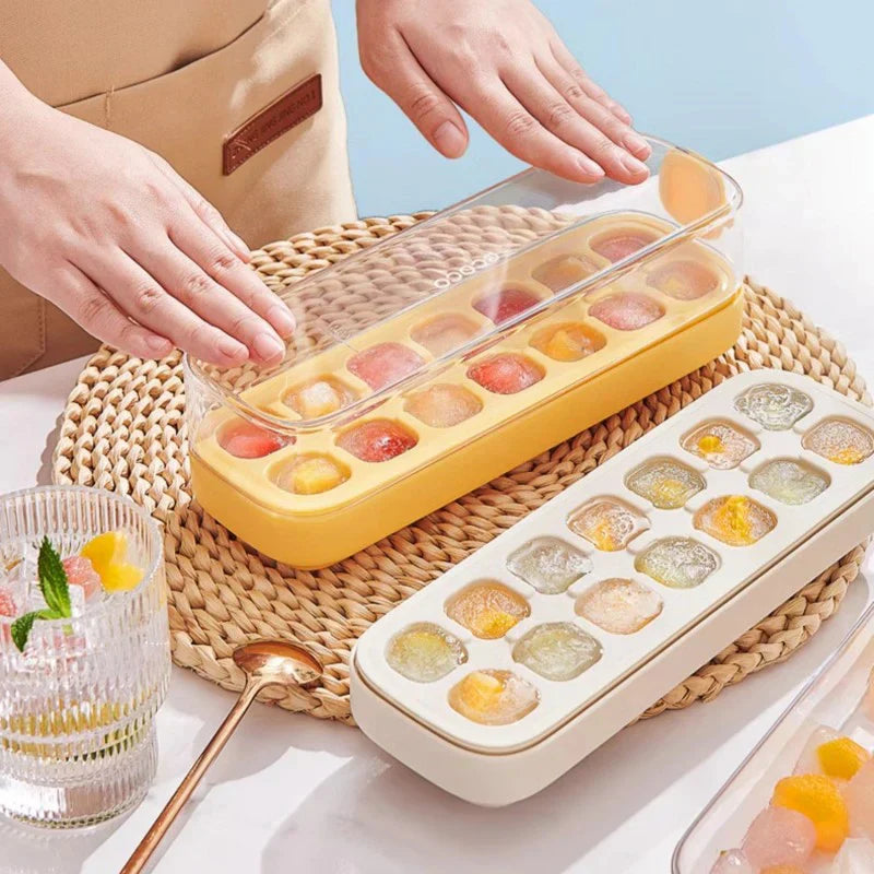 Press-Type Silicone Ice Cube Trays for Home Ice Storage