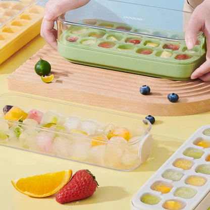 Press-Type Silicone Ice Cube Trays for Home Ice Storage