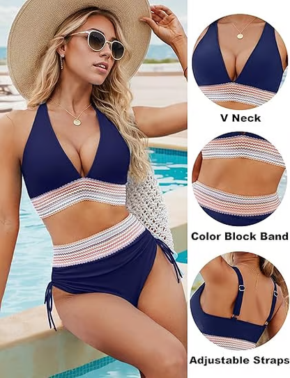 SunChic™ - High Waisted Tummy Control Color Block