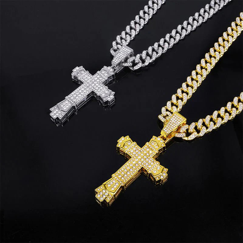 ShimmerLink™ - Full Rhinestone Hip-hop Bold Cross