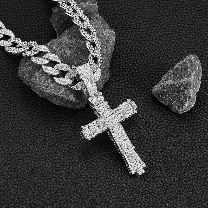 ShimmerLink™ - Full Rhinestone Hip-hop Bold Cross