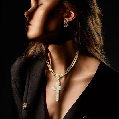 ShimmerLink™ - Full Rhinestone Hip-hop Bold Cross