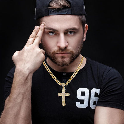ShimmerLink™ - Full Rhinestone Hip-hop Bold Cross