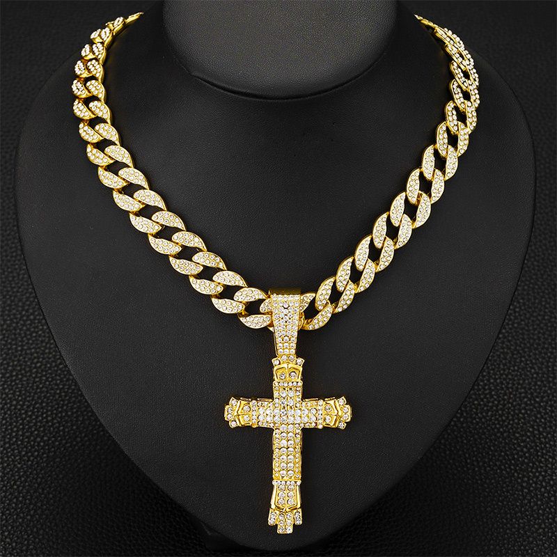 ShimmerLink™ - Full Rhinestone Hip-hop Bold Cross