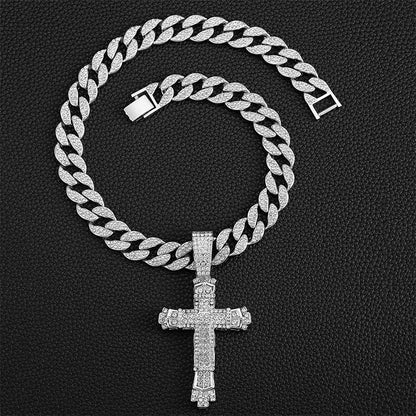 ShimmerLink™ - Full Rhinestone Hip-hop Bold Cross