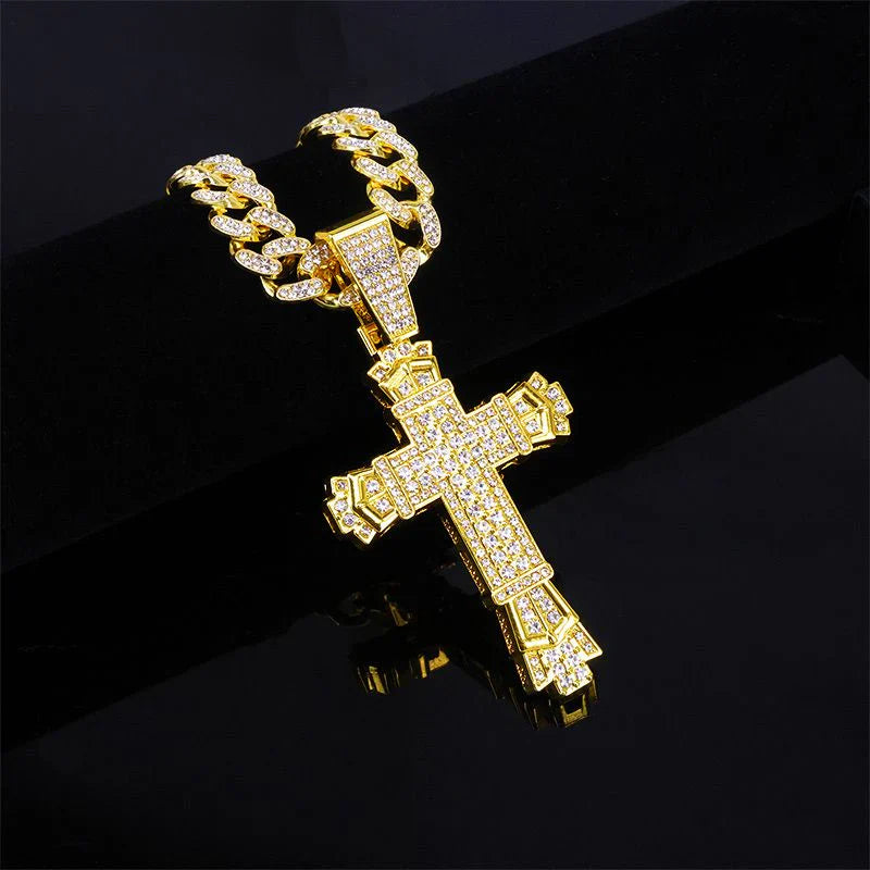 ShimmerLink™ - Full Rhinestone Hip-hop Bold Cross