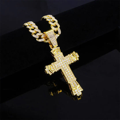 ShimmerLink™ - Full Rhinestone Hip-hop Bold Cross
