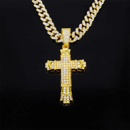 ShimmerLink™ - Full Rhinestone Hip-hop Bold Cross