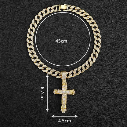 ShimmerLink™ - Full Rhinestone Hip-hop Bold Cross