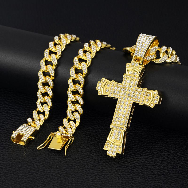 ShimmerLink™ - Full Rhinestone Hip-hop Bold Cross