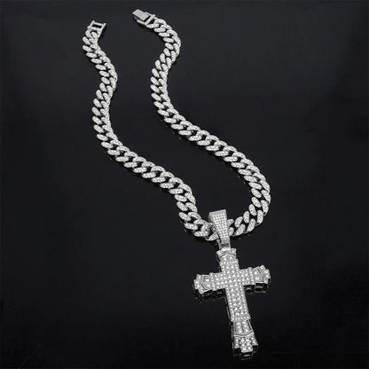 ShimmerLink™ - Full Rhinestone Hip-hop Bold Cross